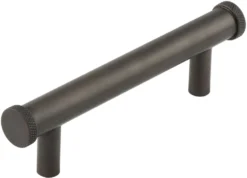 Diamond Knurled T-Bar Cabinet Handle - Available In Two Sizes - Dark Bronze (Lacquered)