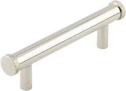 Diamond Knurled T-Bar Cabinet Handle - Available In Two Sizes - Polished Nickel