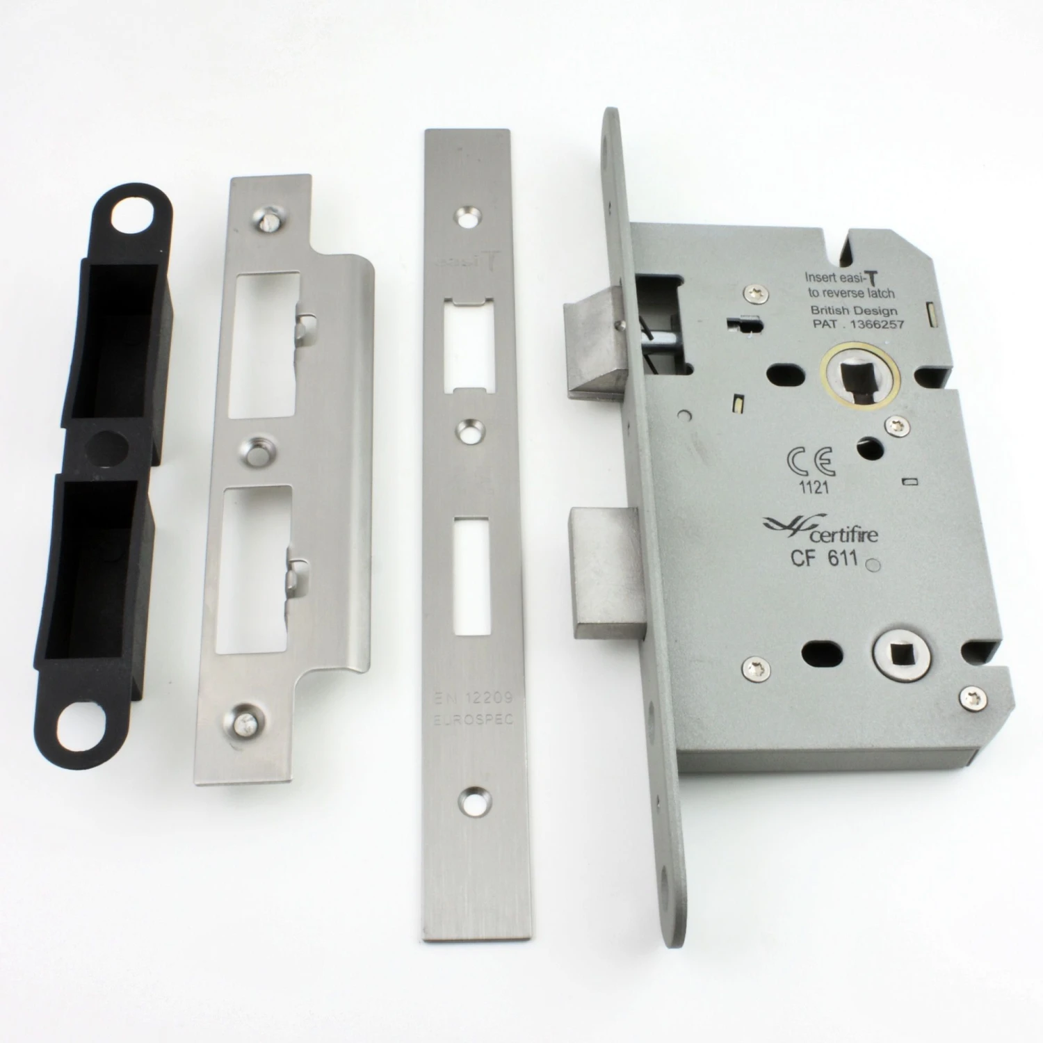 Architectural Quality DIN Style Bathroom Mortice Lock - CE / UKCA Marked - Fire Rated - Certifire Approved - Satin Stainless Steel - Image 2