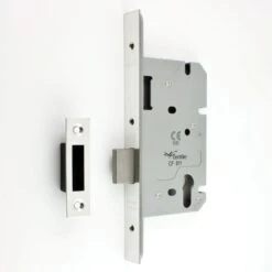Architectural Quality DIN Style Euro Profile Mortice Deadlock - CE / UKCA Marked - Fire Rated - Certifire Approved - Polished Stainless Steel