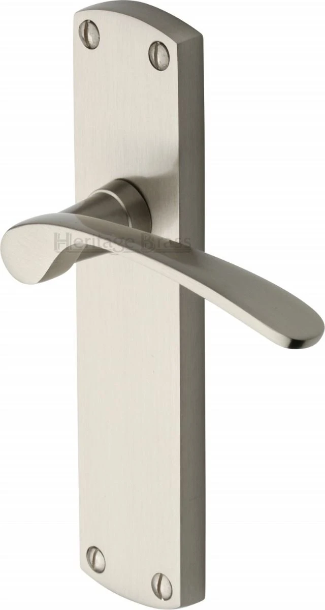 Diplomat Lever Door Handles On A Backplate - Satin Nickel - Image 2