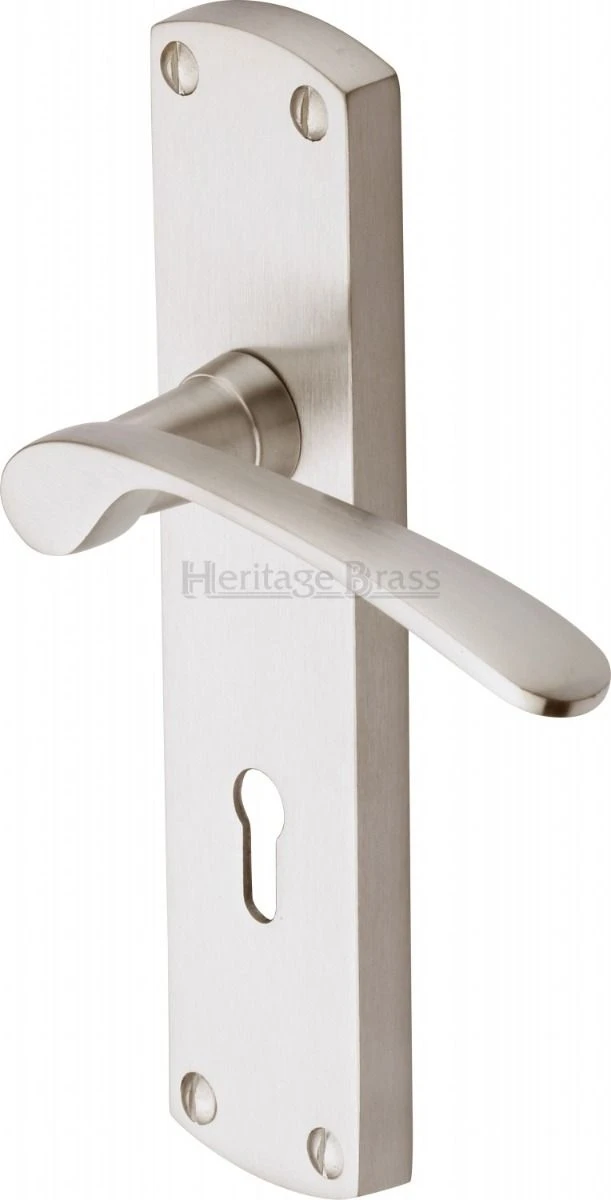 Diplomat Lever Door Handles On A Backplate - Satin Nickel