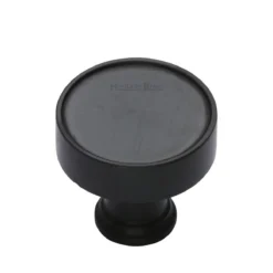 Disc Shaped Cupboard Knob - Matt Black
