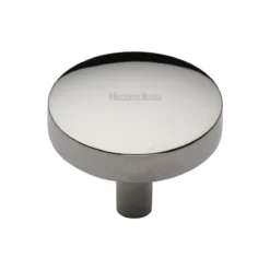 Domed Disc Shaped Cupboard Knob - Available In Two Sizes - Polished Nickel