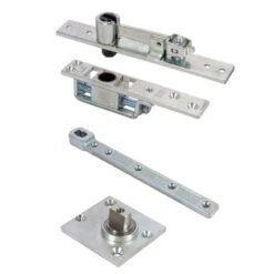 Double Action Pivot Set - For Double Swing Doors - Floor Mounted - 250kg - Satin Stainless Steel