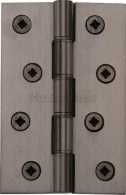 Traditional Double Phosphor Bronze Washered Hinges - Screws Included - 102mm X 67mm - Matt Bronze (Lacquered)