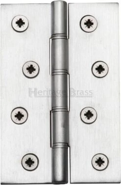 Traditional Double Phosphor Bronze Washered Hinges - Screws Included - 102mm X 67mm - Satin Chrome