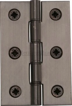 Traditional Double Phosphor Bronze Washered Hinges - Screws Included - 76mm X 50mm - Matt Bronze (Lacquered)