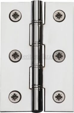 Traditional Double Phosphor Bronze Washered Hinges - Screws Included - 76mm X 50mm - Polished Chrome