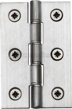 Traditional Double Phosphor Bronze Washered Hinges - Screws Included - 76mm X 50mm - Satin Chrome