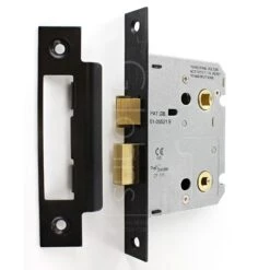 Economy Mortice Bathroom Lock - To Suit 5mm Spindle - Matt Black