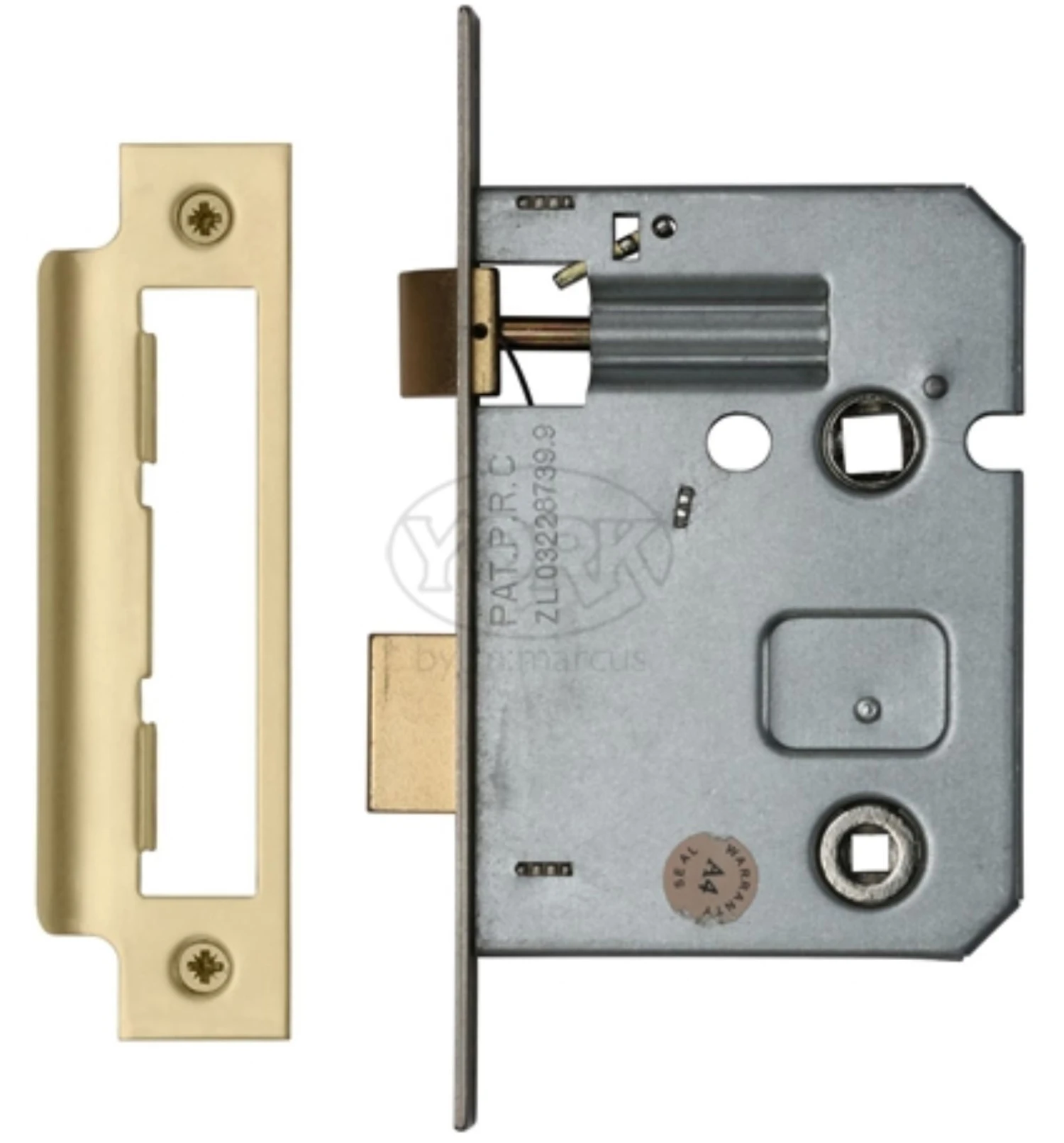 Economy Mortice Bathroom Lock - To Suit 5mm Spindle - Satin Brass (Lacquered)