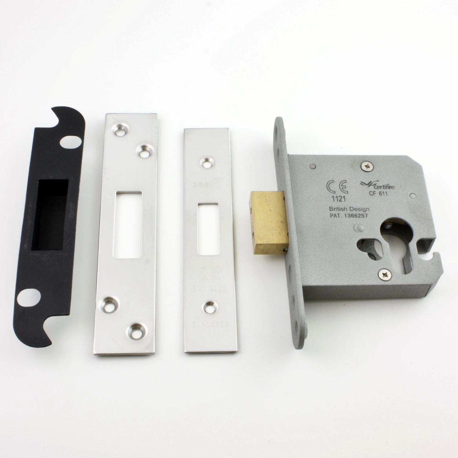 Architectural Quality Euro Profile Mortice Dead Lock Case - CE / UKCA Marked - Fire Rated - Certifire Approved - Polished Stainless Steel - Image 2