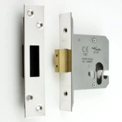 Architectural Quality Euro Profile Mortice Dead Lock Case - CE / UKCA Marked - Fire Rated - Certifire Approved - Polished Stainless Steel