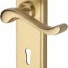 Edwardian Lever Door Handles On A Backplate - Satin Brass (Lacquered)