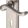 Edwardian Lever Door Handles On A Backplate - Satin Nickel