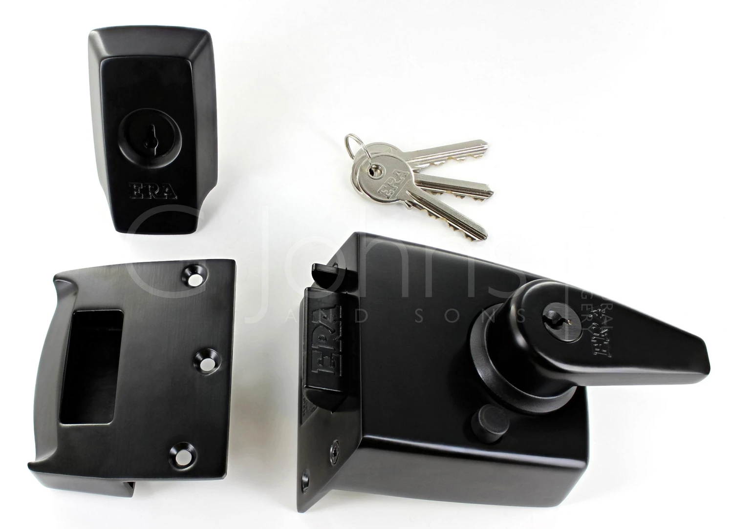 ERA High Security British Standard BS3621 Rated - Night Latch With Anti-Thrust - Matt Black