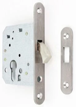 Euro Profile Hook Dead Lock For Sliding Doors - Satin Stainless Steel