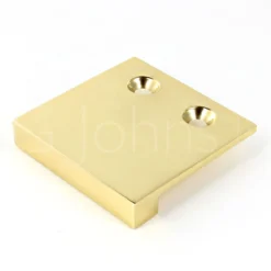 Face Fixing Finger Edge Pull - With Cube Edge Design - Available In 4 Sizes - Polished Brass