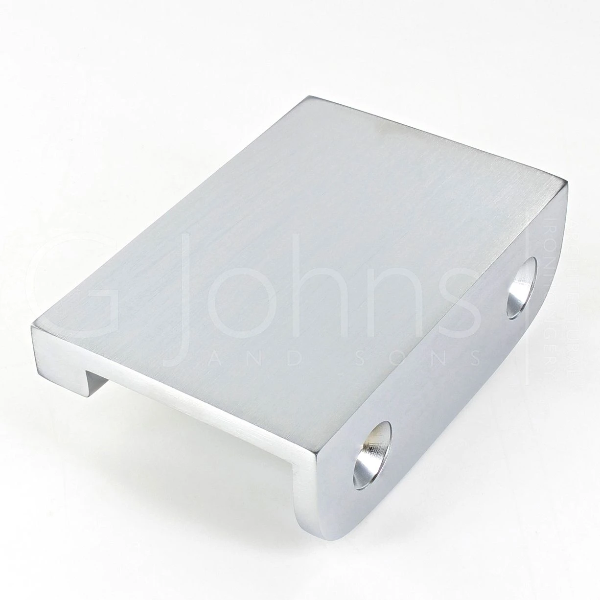 Rear Fixing Finger Edge Pull - With Cube Edge Design - Available In 4 Sizes - Satin Chrome - Image 2