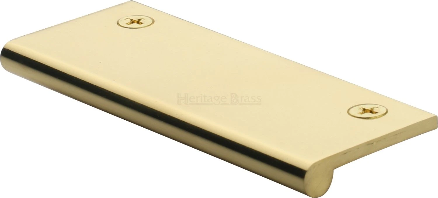 Face Fixing Finger Edge Pull - With Rounded Edge Design - Available In 6 Sizes - Polished Brass (Lacquered) - Image 3