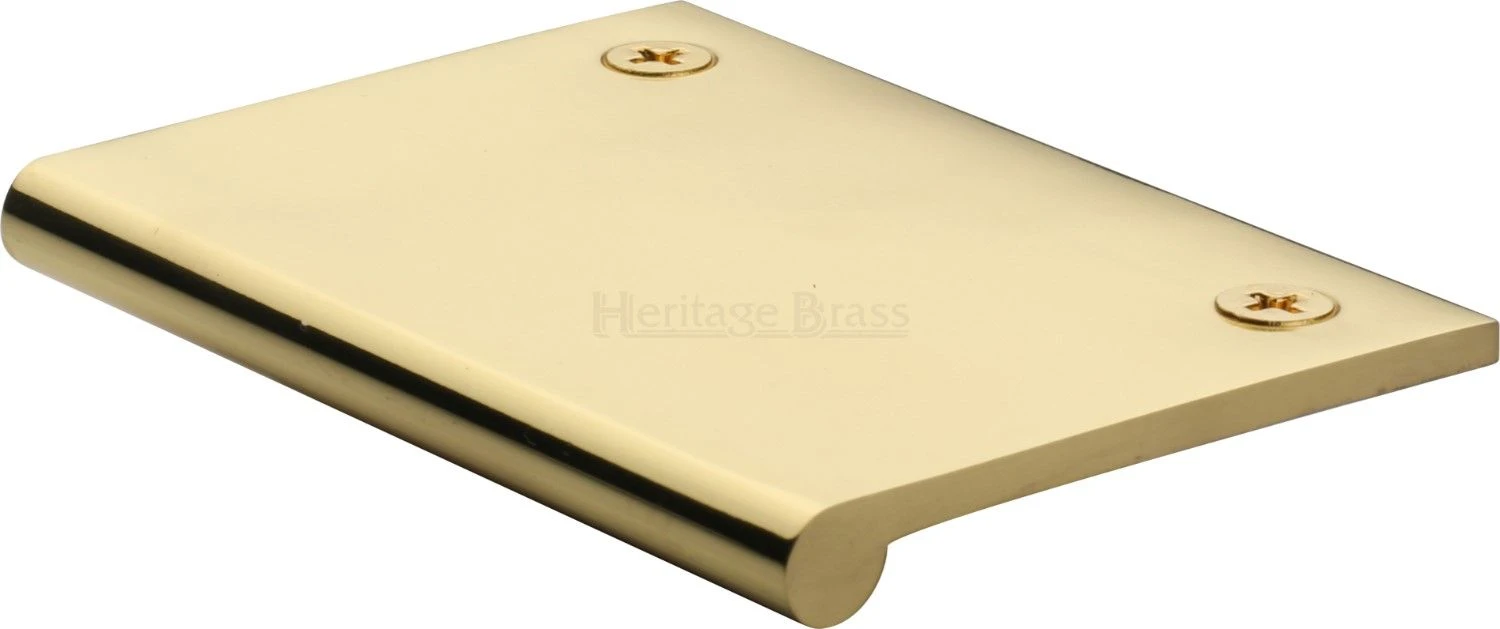 Face Fixing Finger Edge Pull - With Rounded Edge Design - Available In 6 Sizes - Polished Brass (Lacquered) - Image 4