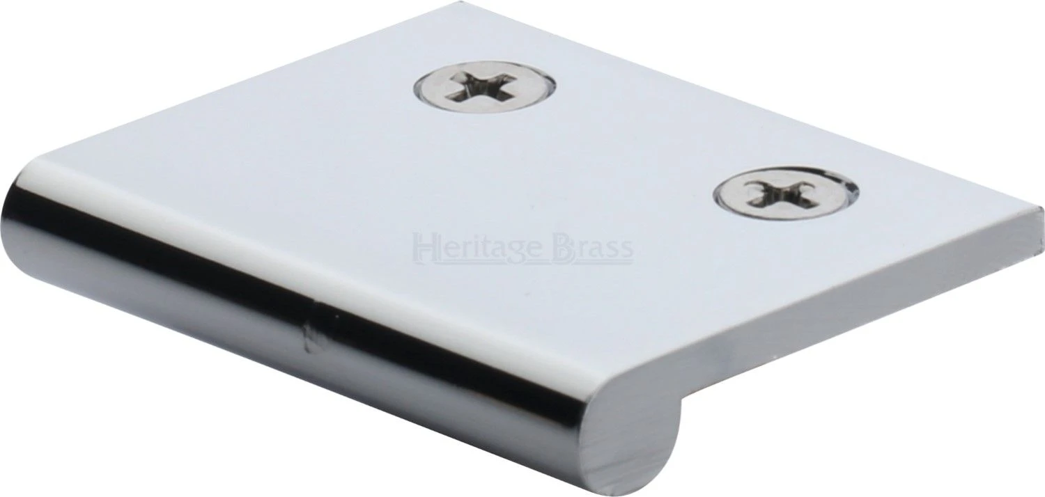 Face Fixing Finger Edge Pull - With Rounded Edge Design - Available In 6 Sizes - Polished Chrome