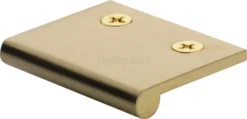 Face Fixing Finger Edge Pull - With Rounded Edge Design - Available In 6 Sizes - Satin Brass (Lacquered)