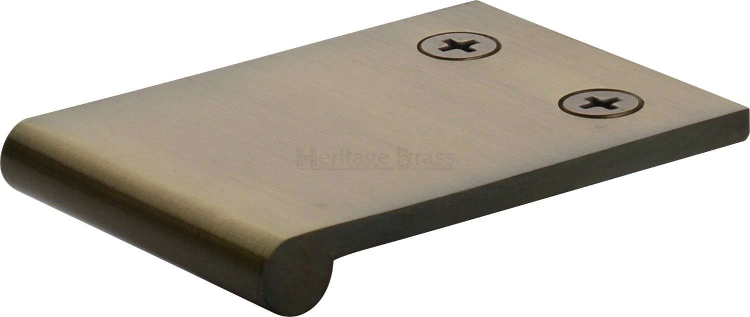 Face Fixing Finger Edge Pull - With Rounded Edge Design - Available In 6 Sizes - Antique Brass (Gloss Lacquered) - Image 2