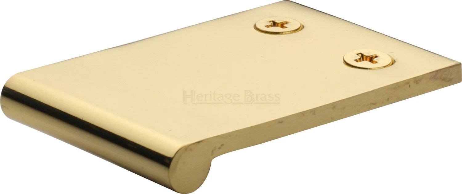 Face Fixing Finger Edge Pull - With Rounded Edge Design - Available In 6 Sizes - Polished Brass (Lacquered) - Image 2