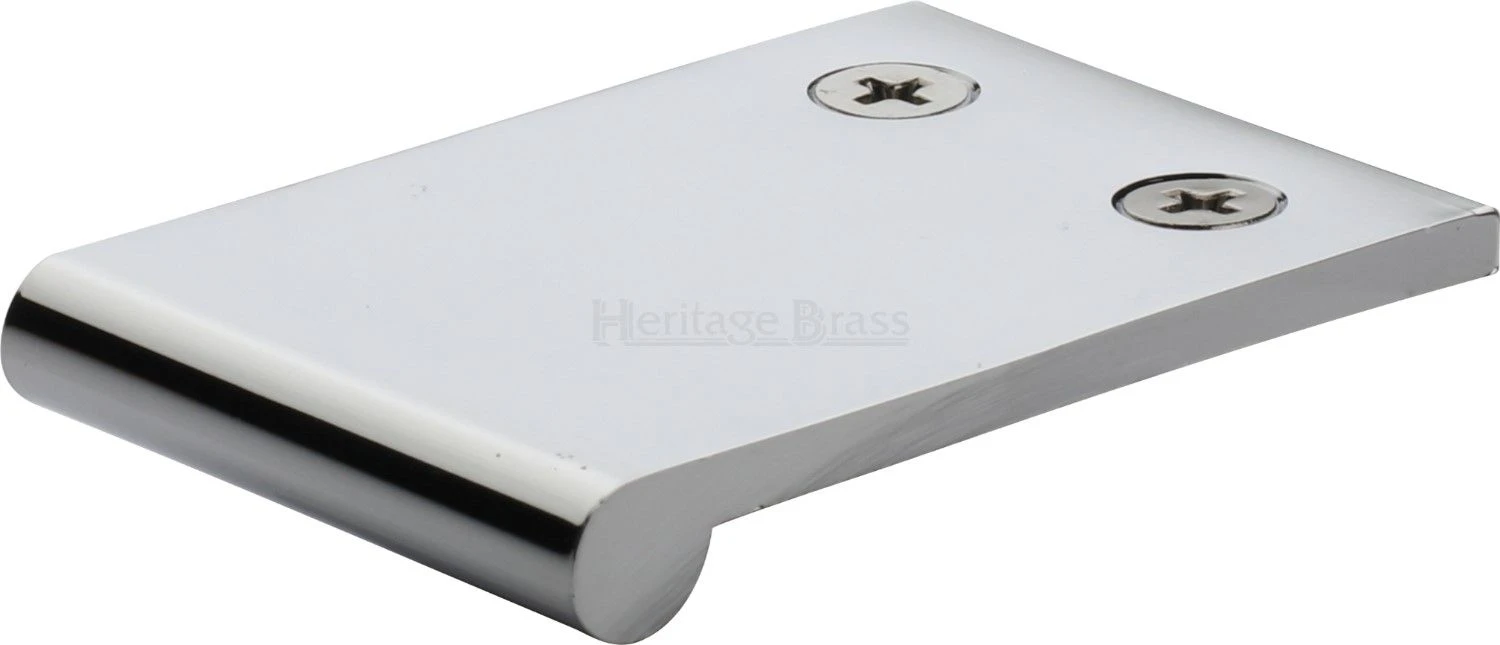Face Fixing Finger Edge Pull - With Rounded Edge Design - Available In 6 Sizes - Polished Chrome - Image 2