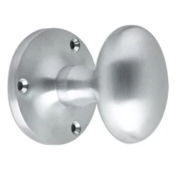 Oval Mortice Knobs - Satin Chrome