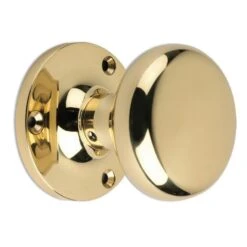 Mushroom Mortice Knobs - Polished Brass (Lacquered)