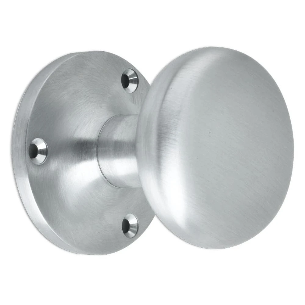 Mushroom Mortice Knobs - Satin Chrome