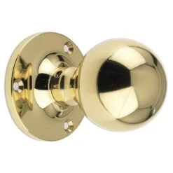 Ball Shaped Mortice Knobs - Polished Brass (Lacquered)