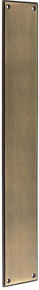 Rectangular Face Fixed Finger Plate With Stepped Edges - 450mm X 75mm - Antique Brass (Lacquered)