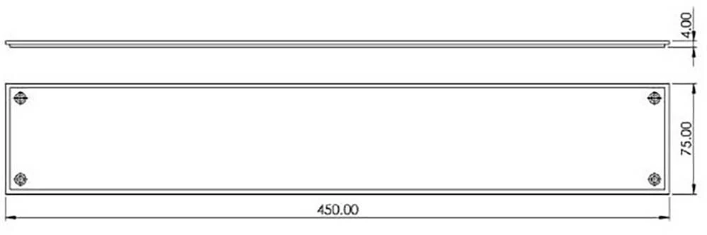 Rectangular Face Fixed Finger Plate With Stepped Edges - 450mm X 75mm - Satin Brass (Lacquered) - Image 2