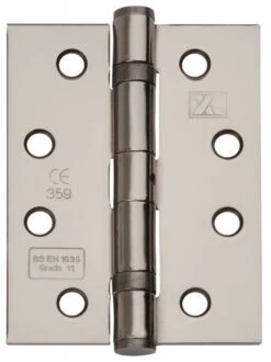 Ball Bearing Fire Rated Door Hinges - Grade 11 - CE / UKCA Marked - 80kg Weight Limit - 102mm X 76mm - Black Nickel