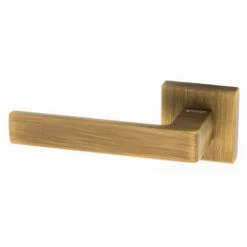Asti Square Rose Lever Handles - Antique Brass (Lacquered)