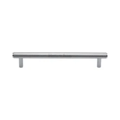 Fully Knurled Pattern T Bar Cabinet Pull Handle - Available In Three Sizes - Polished Chrome