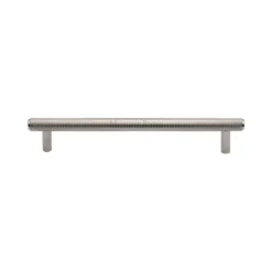 Fully Knurled Pattern T Bar Cabinet Pull Handle - Available In Three Sizes - Polished Nickel