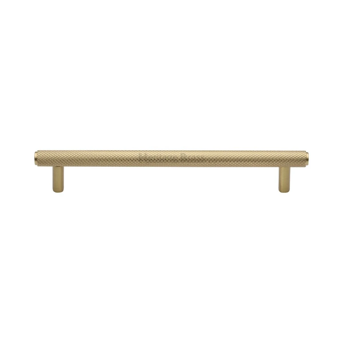 Fully Knurled Pattern T Bar Cabinet Pull Handle - Available In Three Sizes - Satin Brass (Lacquered)