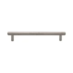 Fully Knurled Pattern T Bar Cabinet Pull Handle - Available In Three Sizes - Satin Nickel