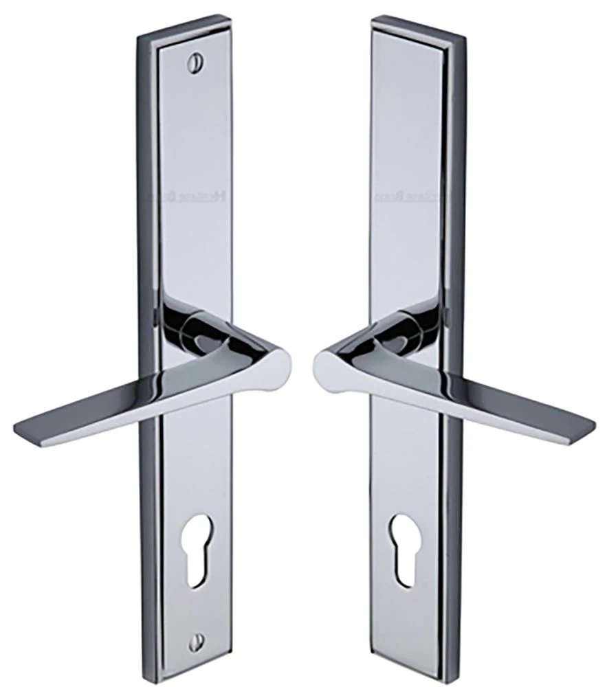 Gio Lever Multi Point Door Lever Handles - 92mm Euro Centres - 259mm Bolt Centres - 285mm X 44mm Back Plate - Polished Chrome - Image 2