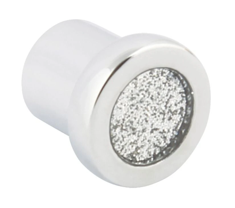 Glitter Round Cupboard / Drawer Knob - 24mm Diameter - Polished Chrome