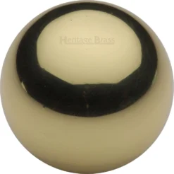 Globe Shaped Cabinet Knob Without Rose - 25mm Diameter - Polished Brass (Lacquered)