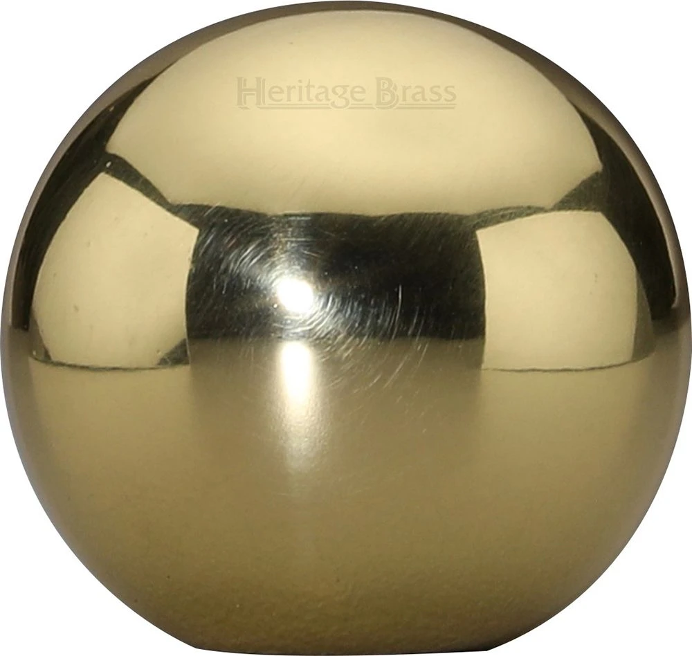 Globe Shaped Cabinet Knob Without Rose - 25mm Diameter - Polished Brass (Lacquered) - Image 2
