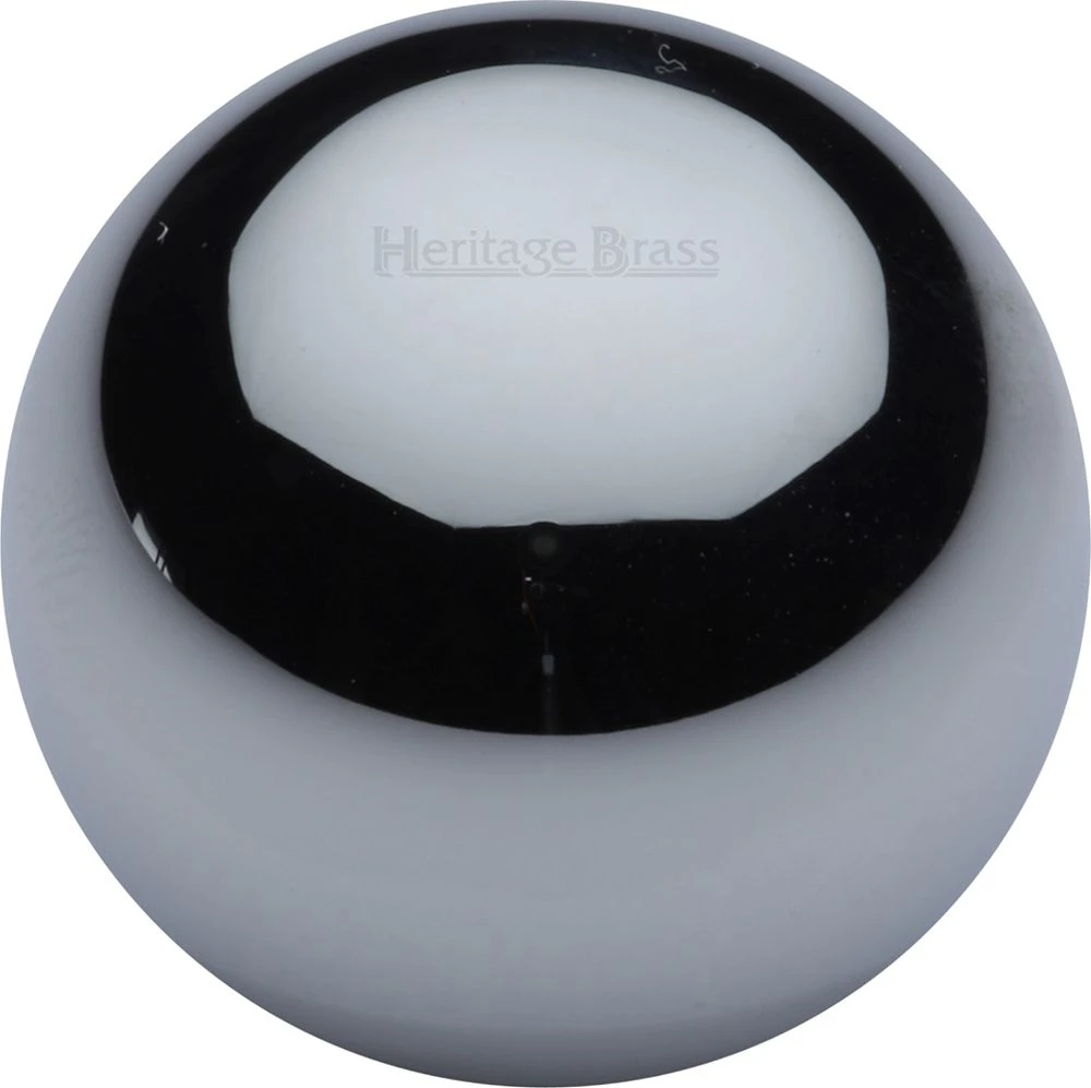 Globe Shaped Cabinet Knob Without Rose - 25mm Diameter - Polished Chrome