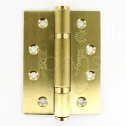 Polymer Bearing Grade 13 Hinges - CE / UKCA Marked - Fired Rated - Certifire Approved - 120kg Weight Limit - 102mm X 76mm - Satin Brass Plated