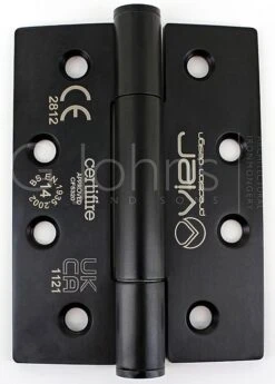 Concealed Nylon Bearing Grade 14 Hinges - Self Lubricating - CE Marked / UKCA Marked - Fired Rated - Certifire Approved - 160kg Weight Limit - 102mm X 76mm - Matt Black